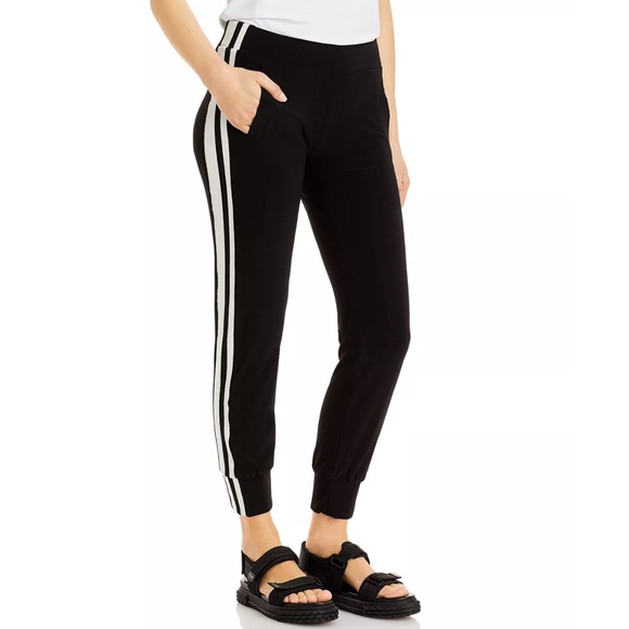 Norma Kamali Striped Jogger Pants in Black / White Size M/34 New w/Tag